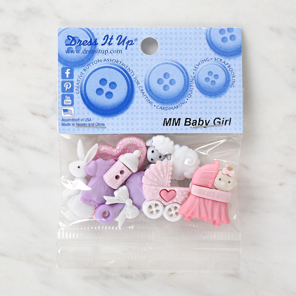 Dress It Up Kız Bebek Figürleri Dekoratif Düğme - 2121